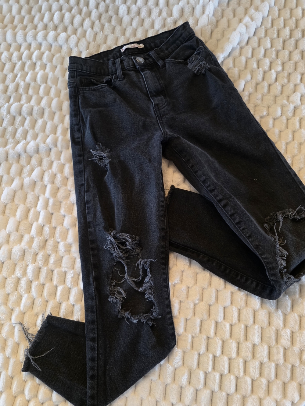 SO Black Distressed High Rise Women's Jeans